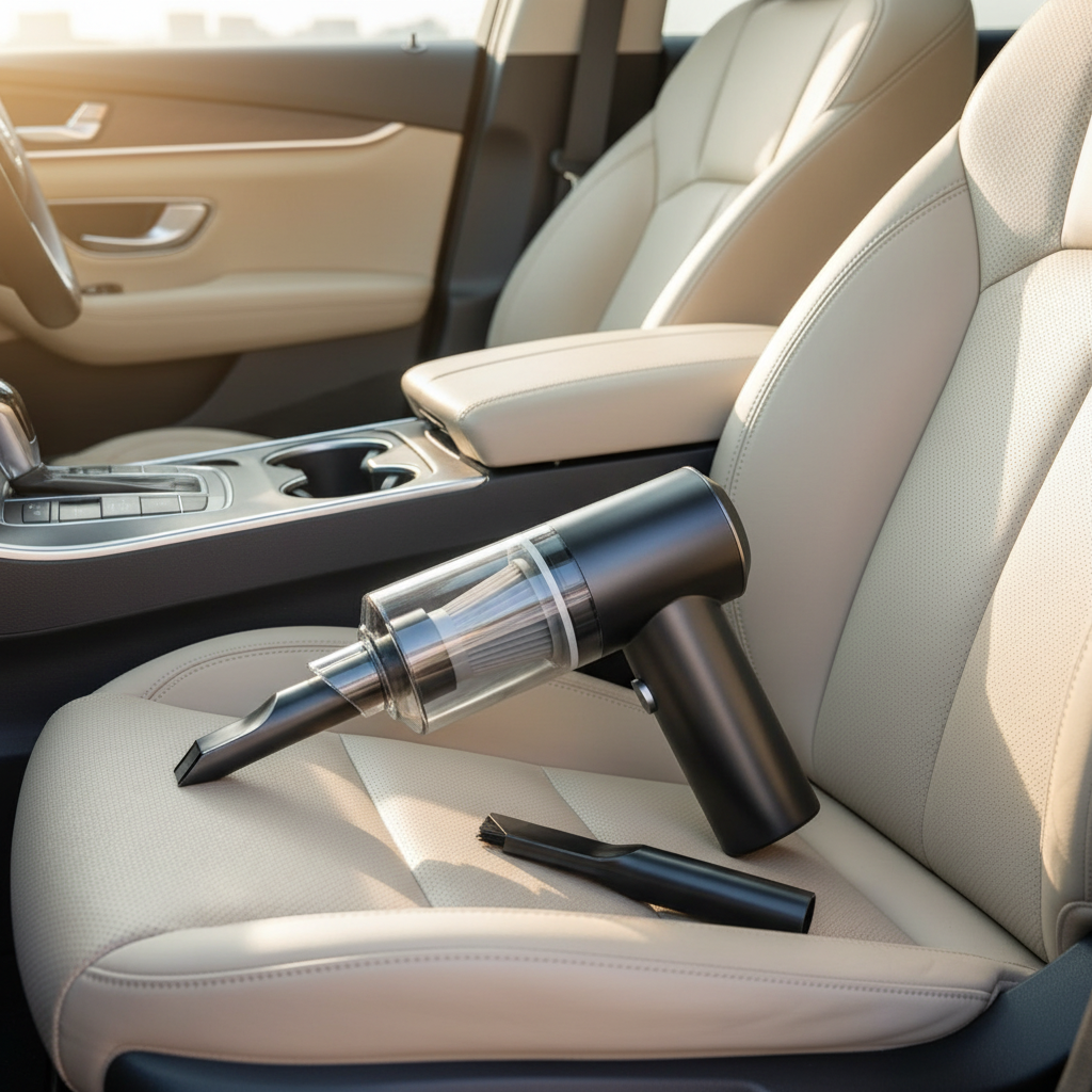 3 in 1 Portable Vacuum Cleaner in modern car interior