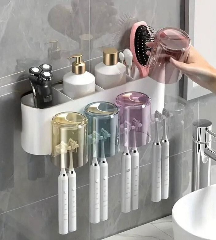 Multi-functional Wall Mounted Toothbrush Holder